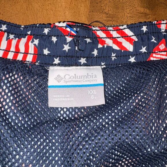 Columbia PFG Swim Shorts Men’s XXL / 2XL USA America Red White Blue NEW - Picture 4 of 9